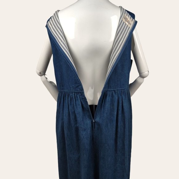 Vintage 1990s Susan Bristol Jumper Dress American Flag Folk Art Cottage Core 8 - Picture 9 of 12